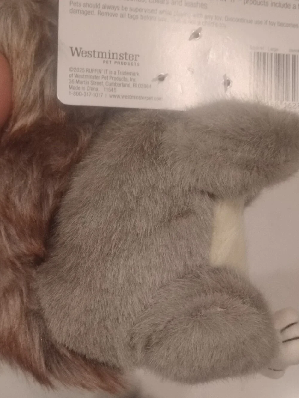Ruffin' It Woodlands Plush Squirrel Dog Toy - Gray/Brown
